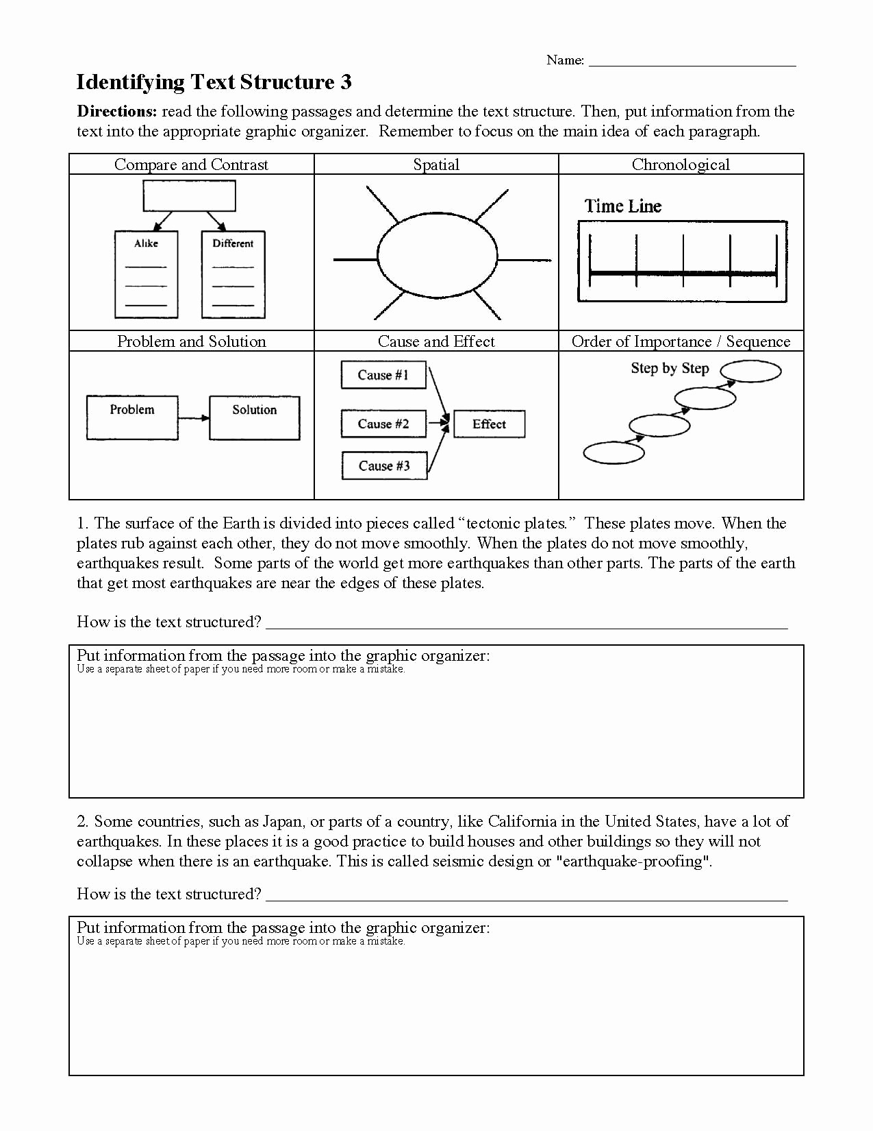Text Structure Practice Worksheets Awesome Text Structure Worksheet 3