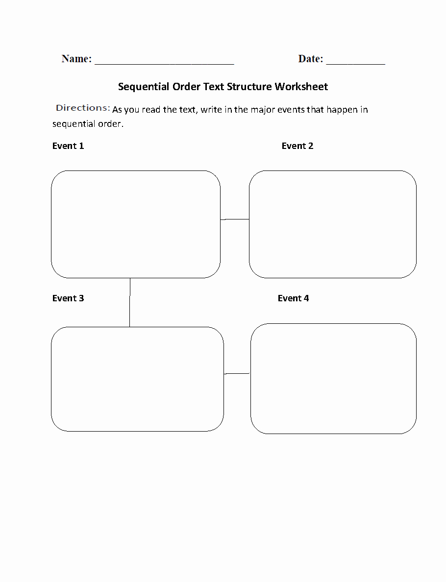 Text Structure Practice Worksheets Beautiful Sequential order Text Structure Worksheets