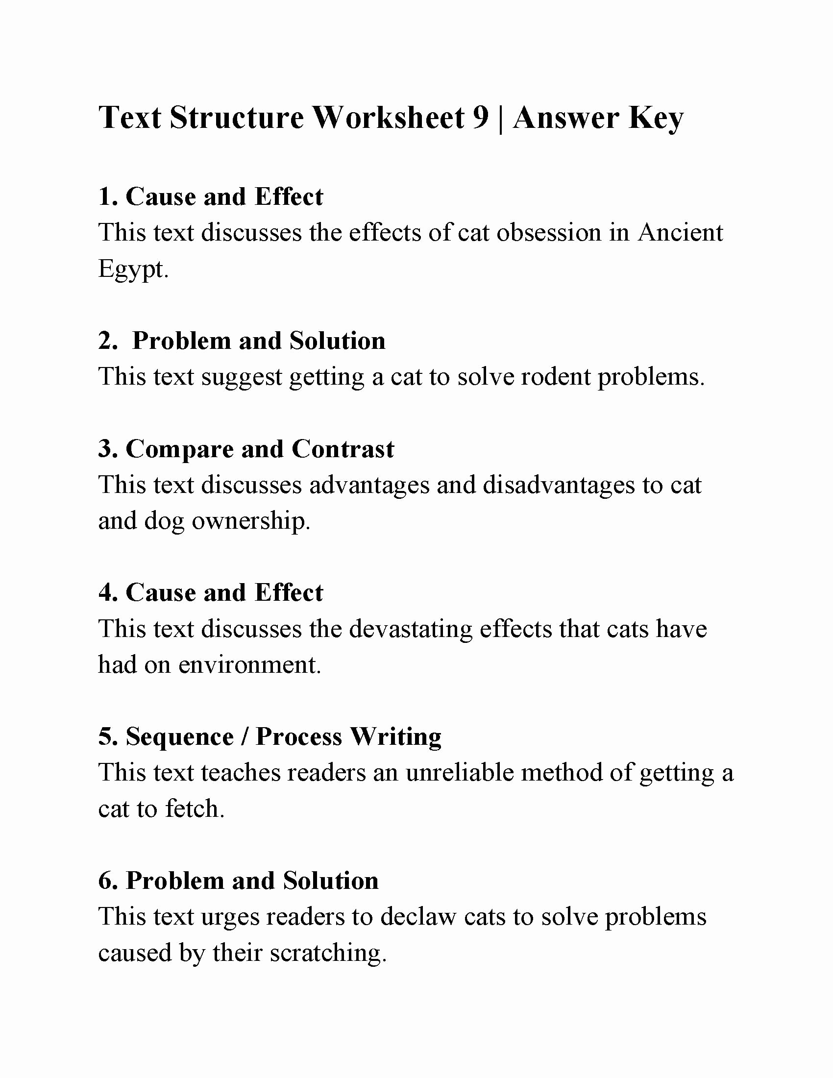 Text Structure Practice Worksheets Inspirational Text Structure Worksheet 9