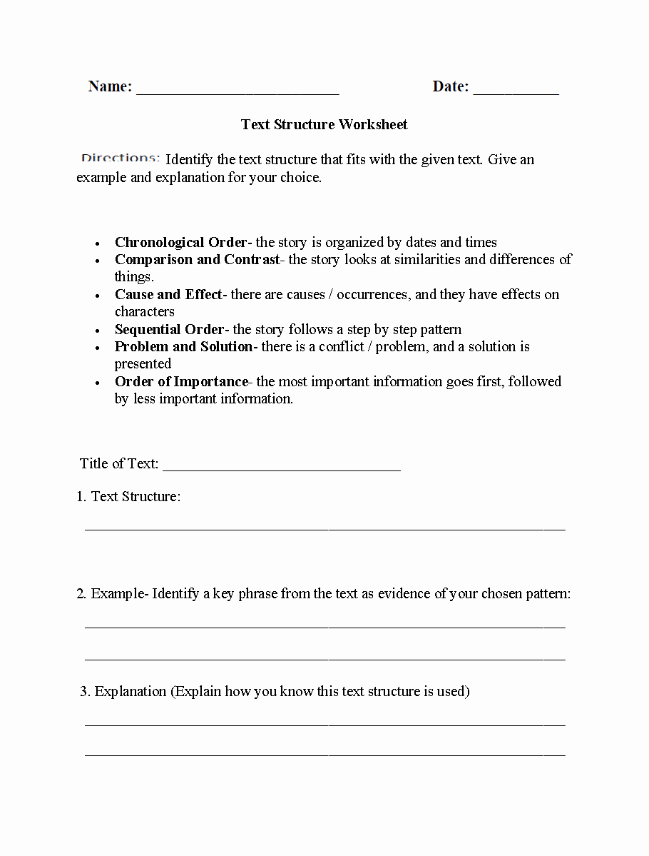 Text Structure Practice Worksheets Luxury Englishlinx