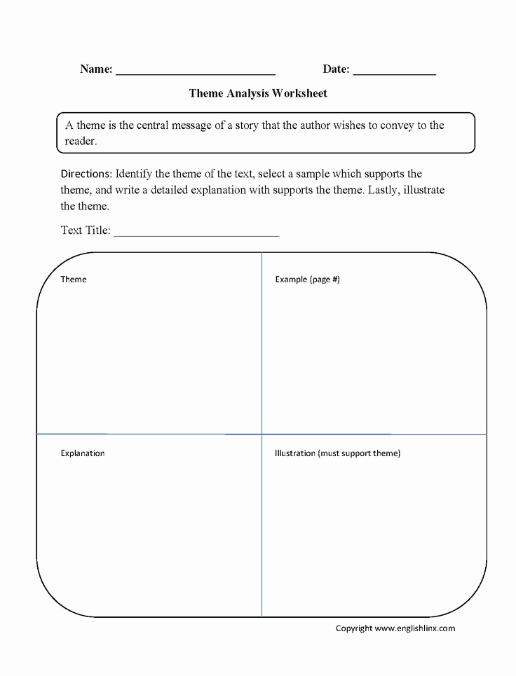 Text Structure Practice Worksheets Luxury theme Analysis Worksheet