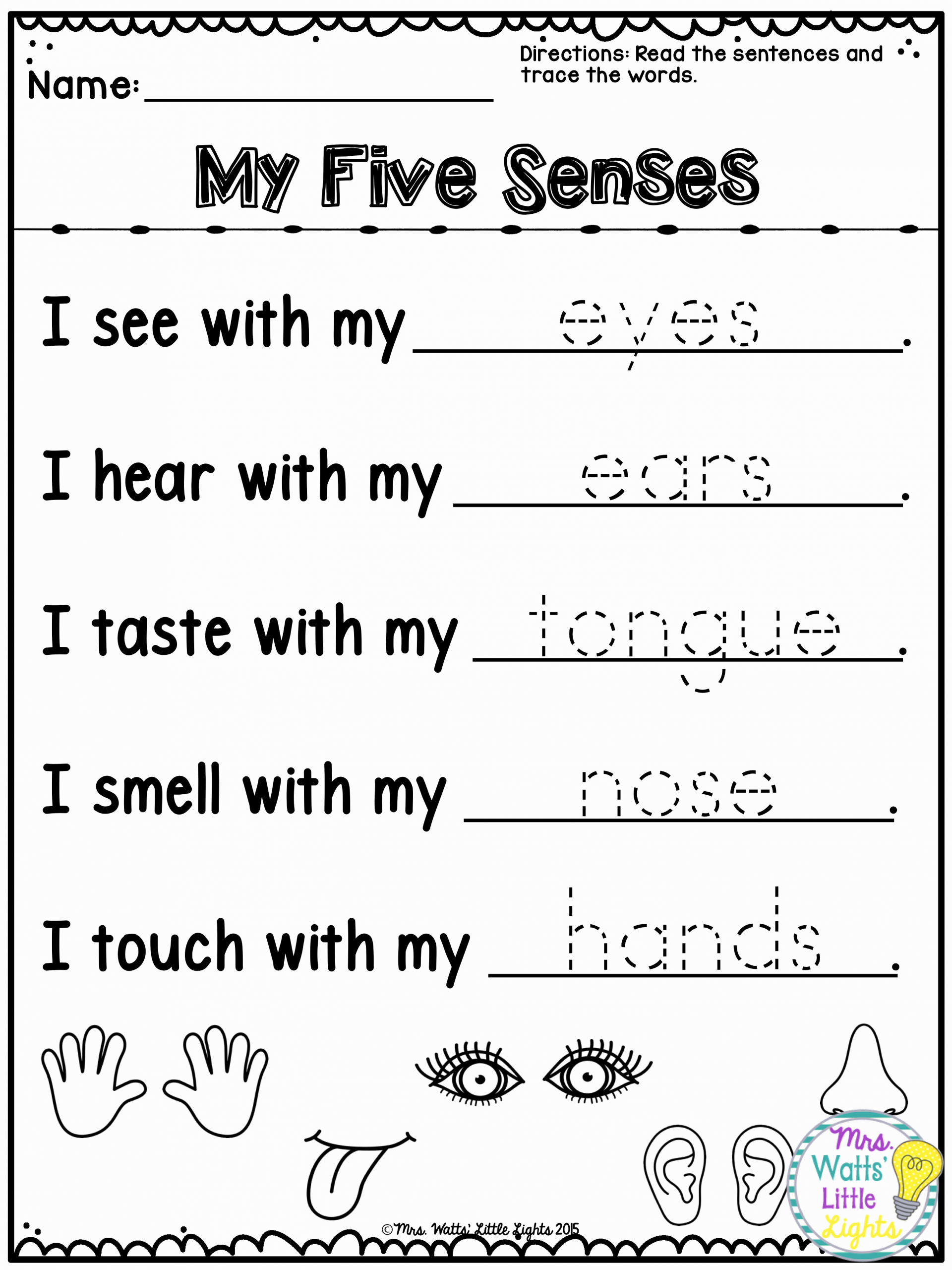 The Five Senses Worksheets Elegant Five Senses