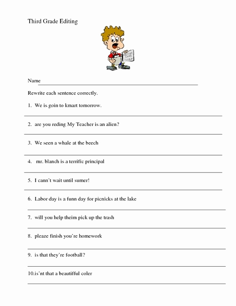 Third Grade Editing Worksheets Inspirational Sentence Editing 3rd Grade Editing Sentences Scoot