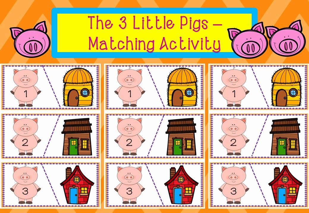 Three Little Pigs Worksheets Beautiful the Three Little Pigs Matching Activity – Mash