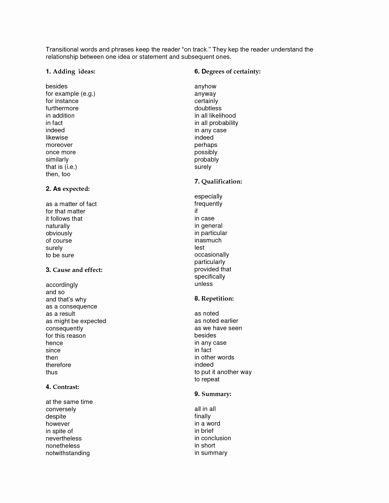 Transition Words Practice Worksheet Best Of 16 Best Of Worksheets Transition Words and Phrases