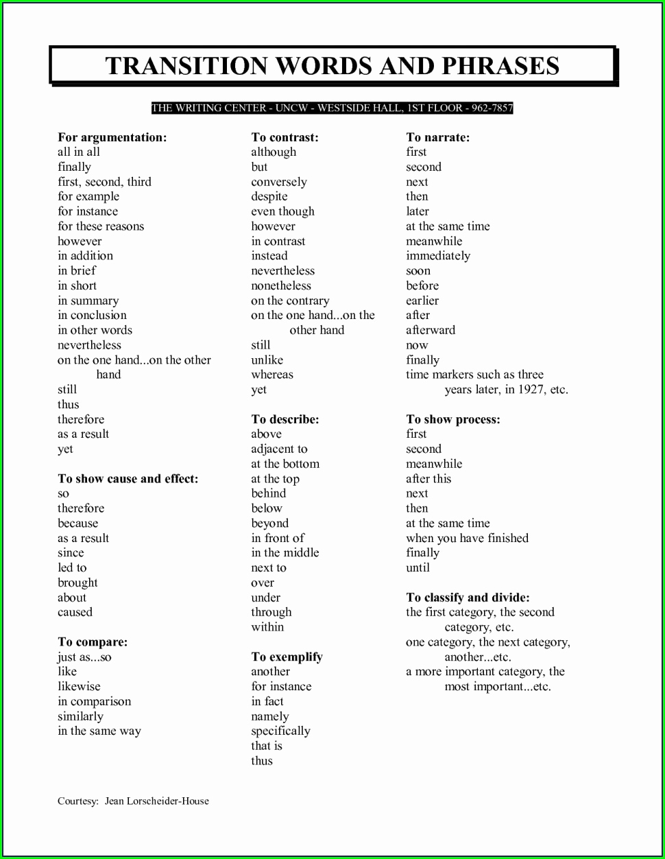 Tutorial 30 Explore Transition Words Practice Worksheet Simple Template Design