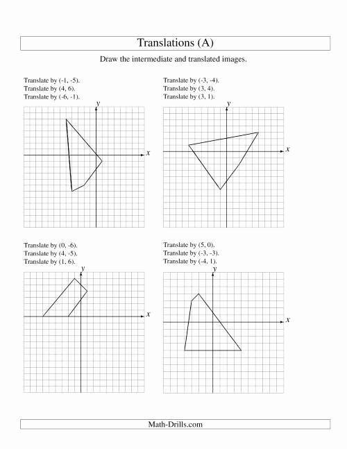Translation Math Worksheets Elegant Three Step Translation Of 4 Vertices Up to 6 Units A