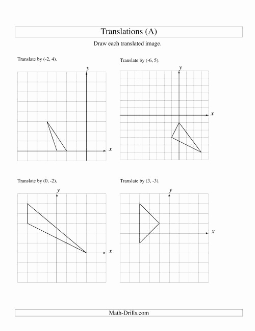 Translation Math Worksheets Inspirational Translation Of 3 Vertices Up to 6 Units A Geometry Worksheet
