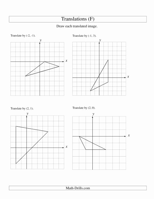 Translation Worksheets Math Awesome Translation Of 3 Vertices Up to 3 Units F