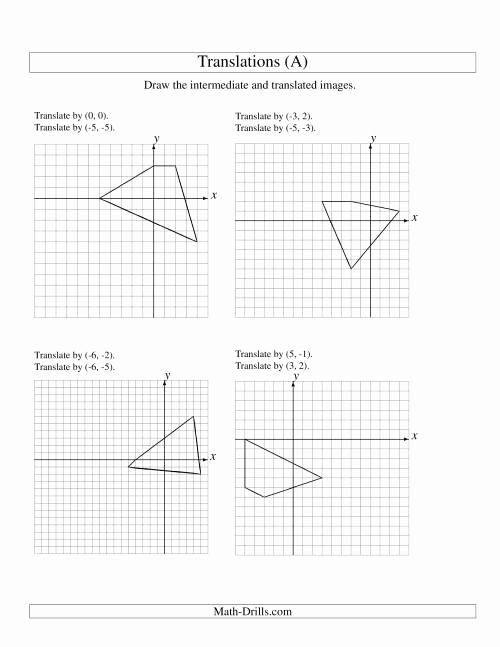 Translation Worksheets Math Beautiful Two Step Translation Of 4 Vertices Up to 6 Units A