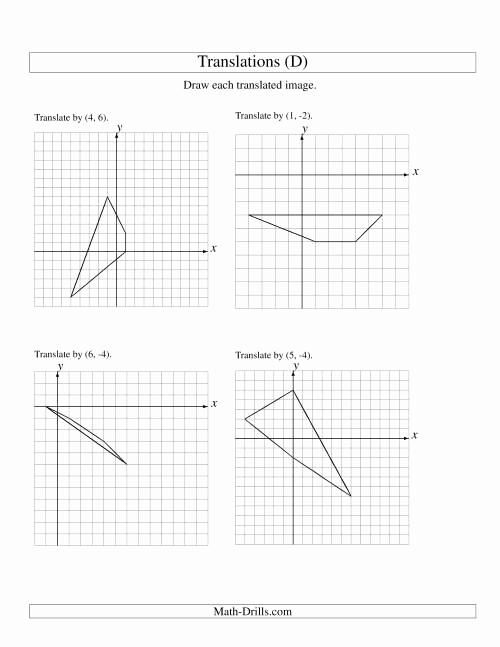 Translation Worksheets Math Inspirational Translation Of 4 Vertices Up to 6 Units D