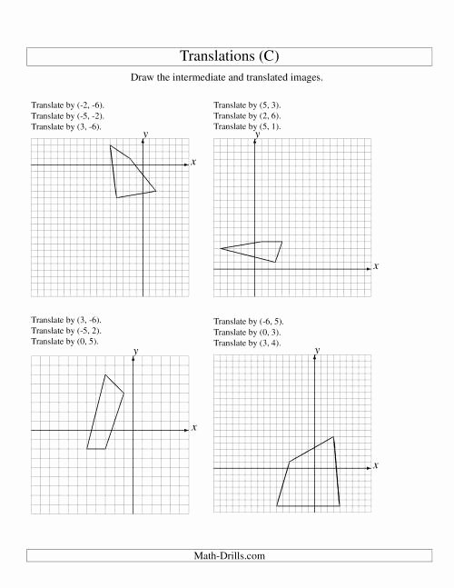 Translation Worksheets Math Lovely Three Step Translation Of 4 Vertices Up to 6 Units C