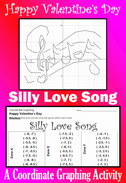 Valentine Day Coordinate Graphing Worksheets Best Of Valentine S Day Silly Love song A Coordinate Graphing