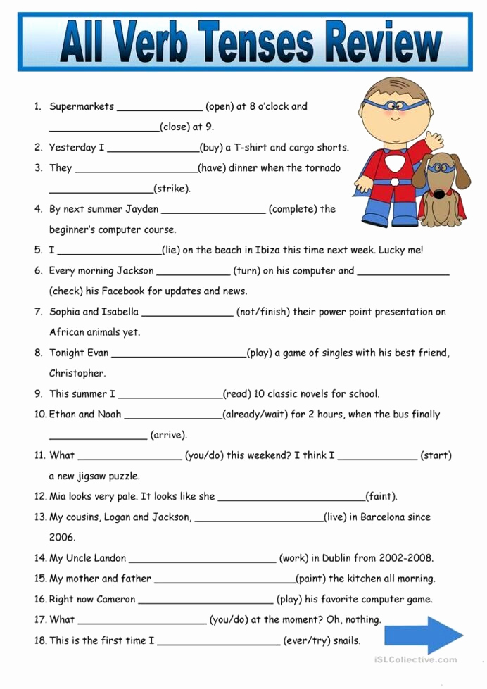 Verb Tense Worksheets Middle School Elegant 20 Verb Tense Worksheets Middle School Printable