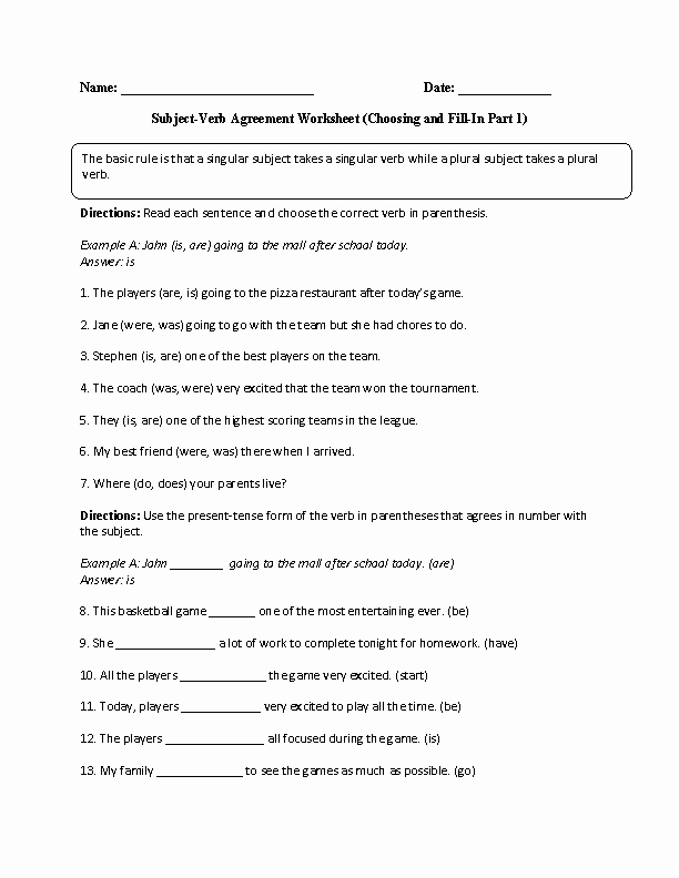 Verb Tense Worksheets Middle School New Verb Tense Worksheet