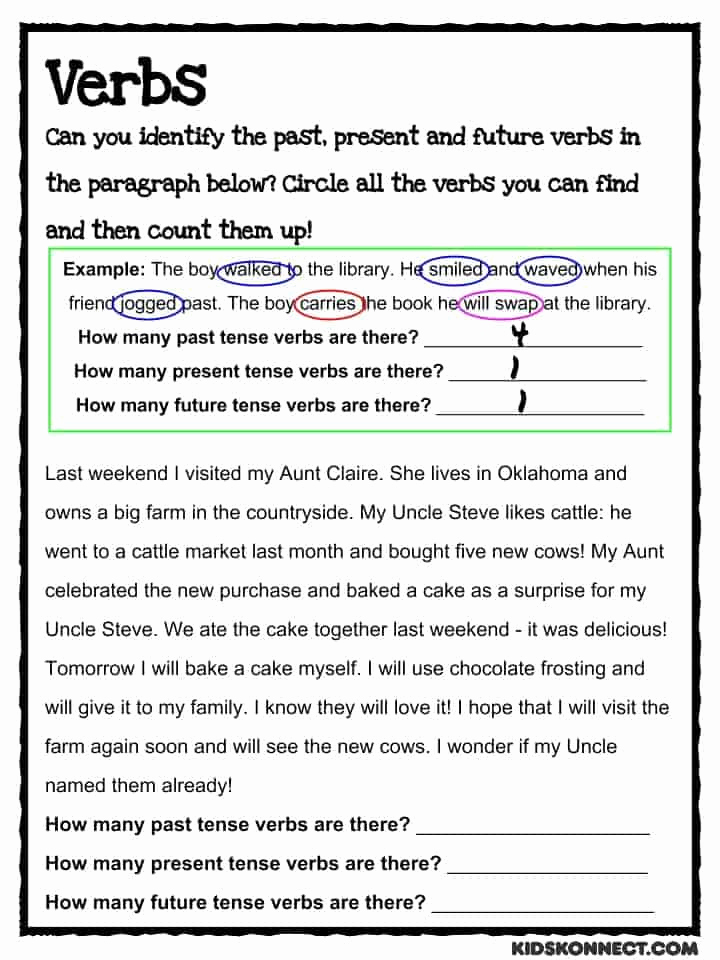 Verbs Past Present Future Worksheet Best Of Past Present &amp; Future Verbs Worksheet for Kids