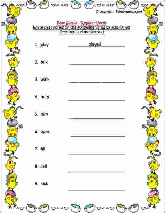 Verbs Worksheets First Grade Lovely English Worksheet for Grade 1 Kids to Practice Past Simple