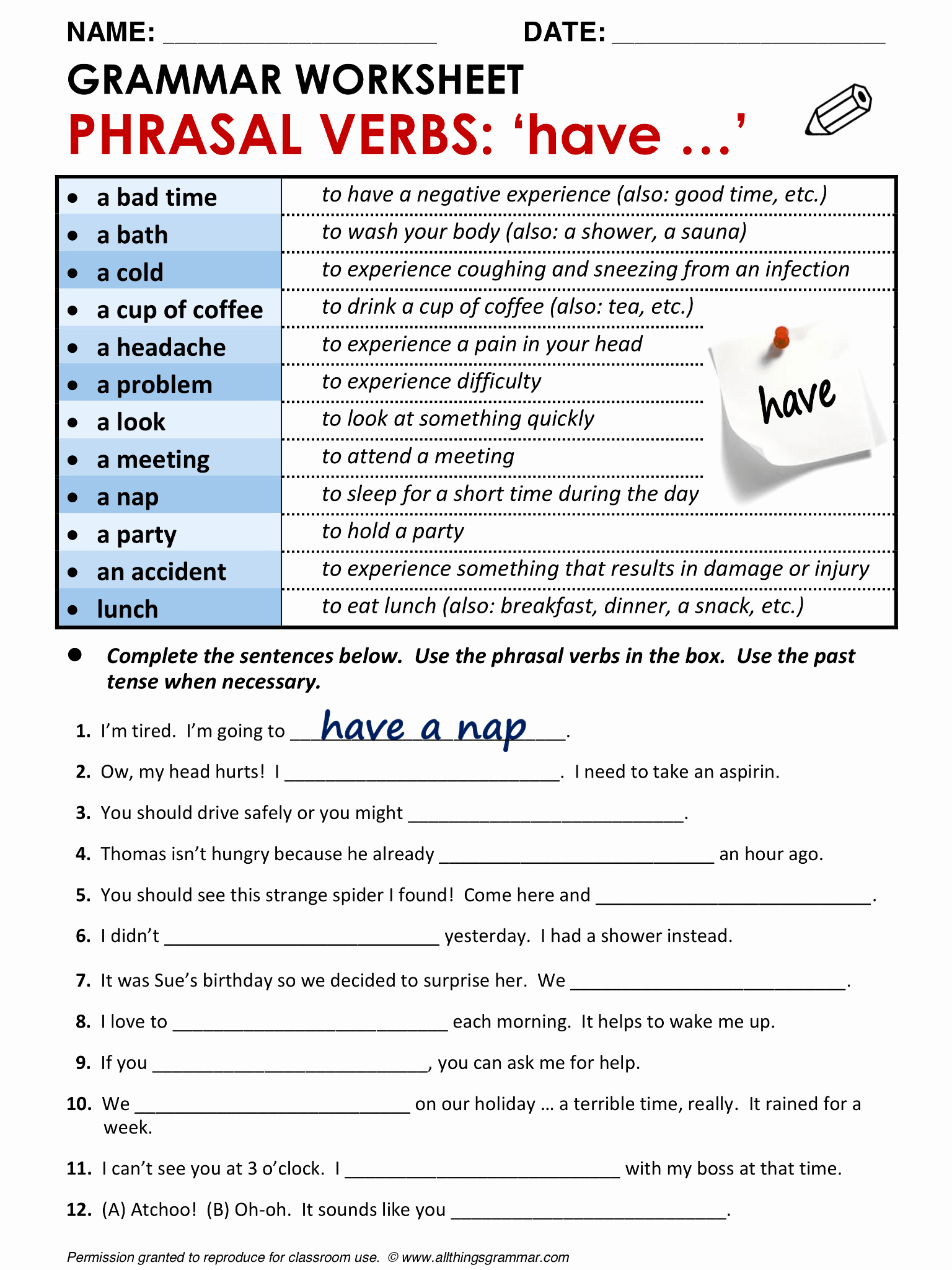 Verbs Worksheets For Middle School Beautiful Grammar Worksheets For