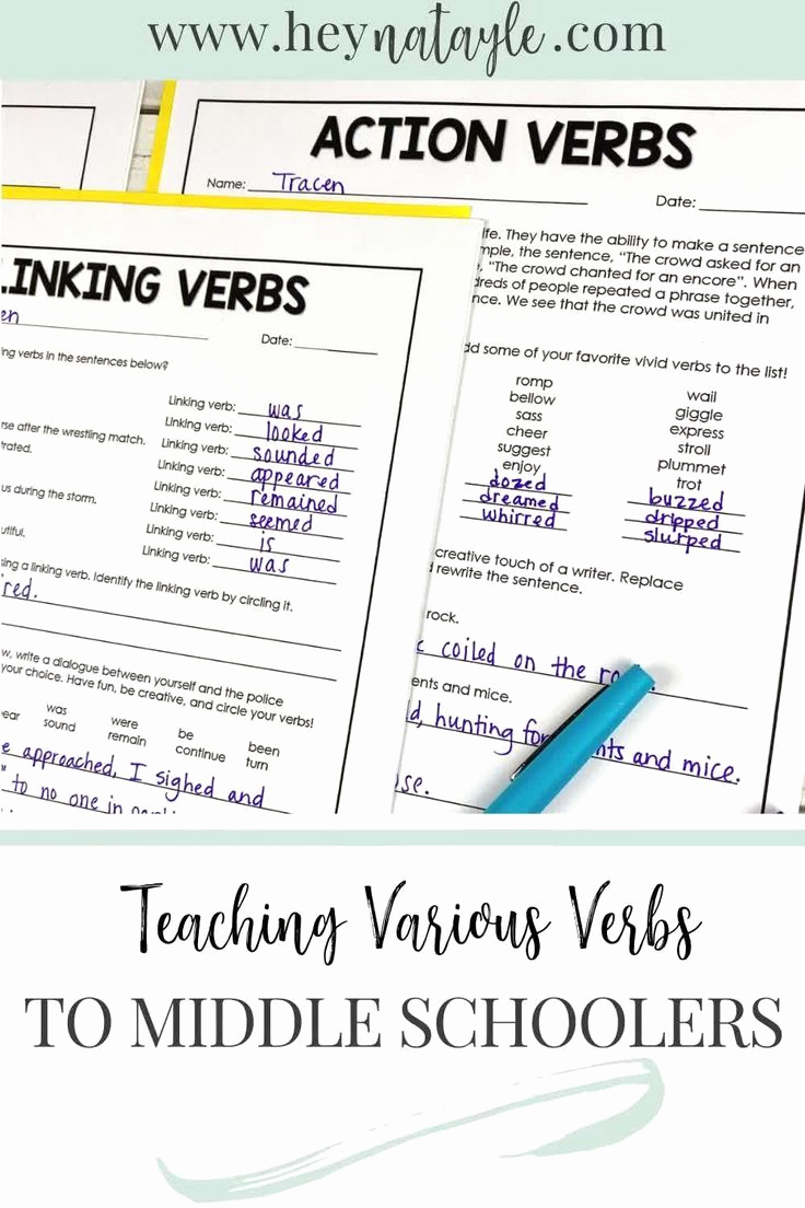 Verbs Worksheets for Middle School Best Of Middle School Verb Activities for Grammar Teachers [video