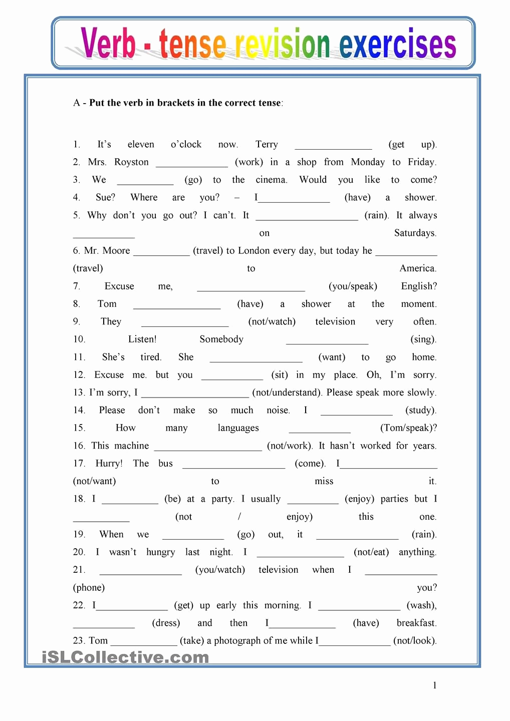Verbs Worksheets for Middle School Unique 20 Verb Tense Worksheets Middle School Printable