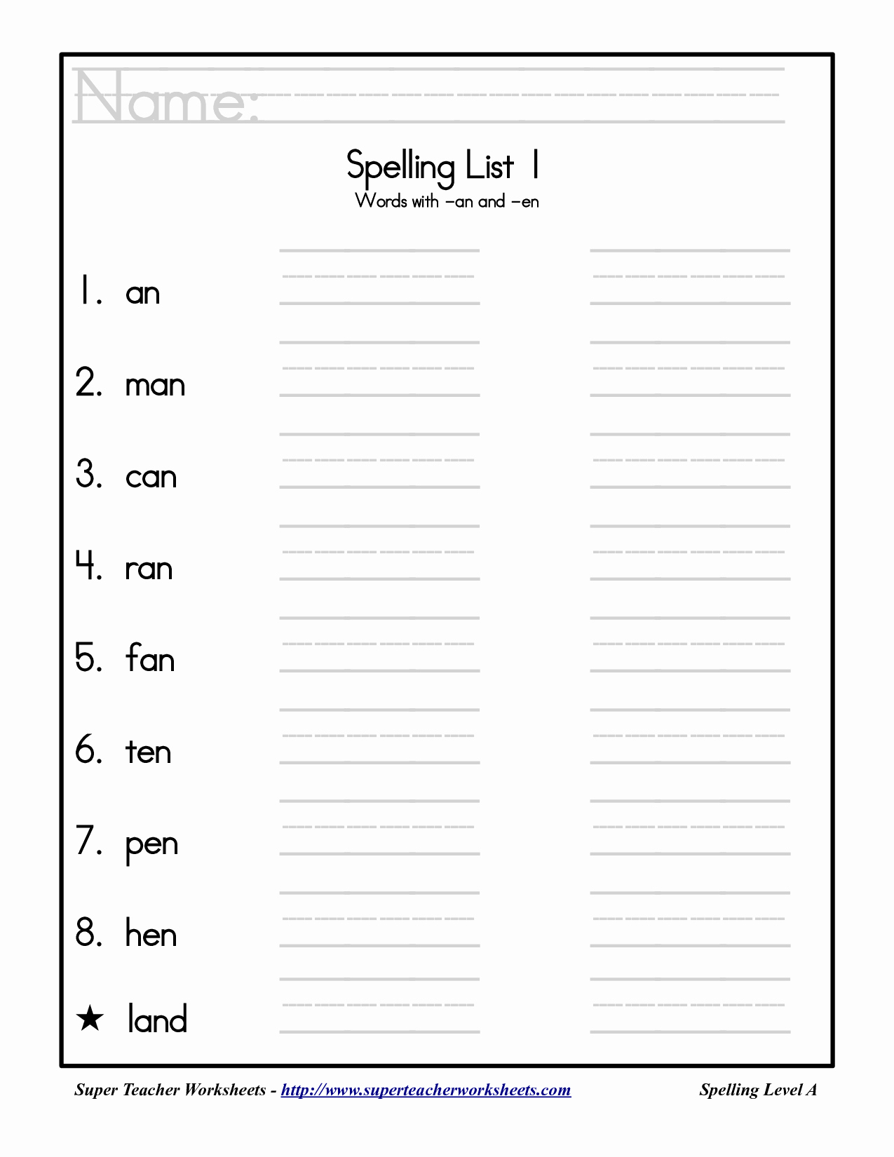 Vocabulary Worksheets for 1st Graders Awesome 15 Best Of Spelling Words Worksheets Grade 2 2