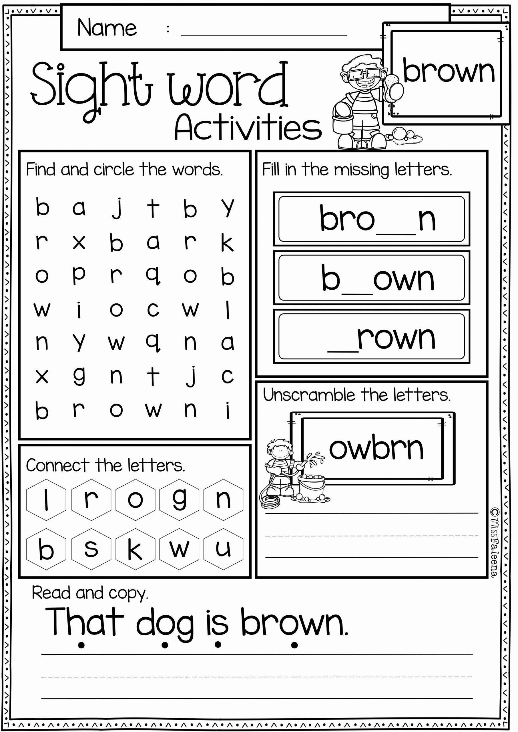 Vocabulary Worksheets for 1st Graders Inspirational Free 1st Grade Worksheet Sight Words 1st Grade