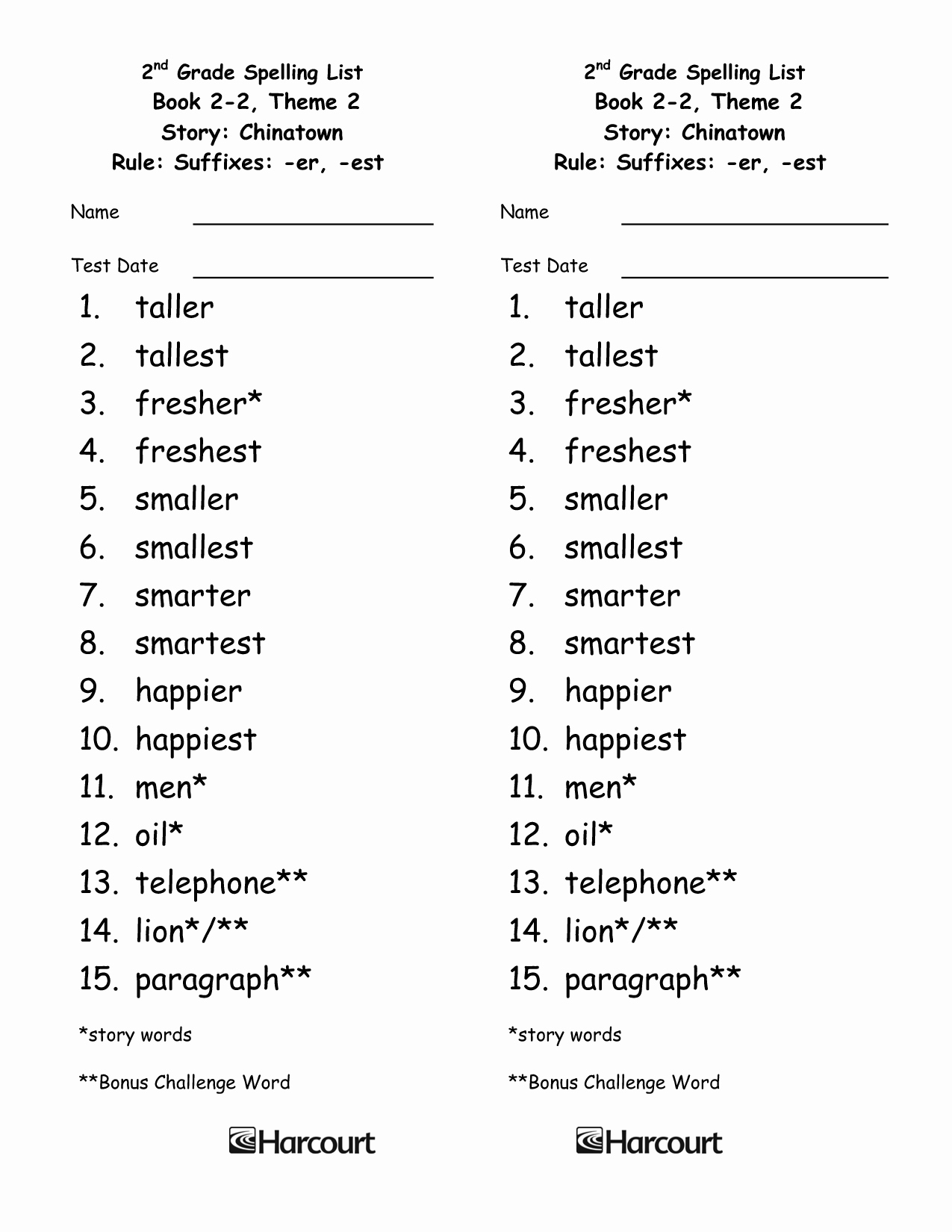 Vocabulary Worksheets for 1st Graders Unique 15 Best Of Spelling Words Worksheets Grade 2 2