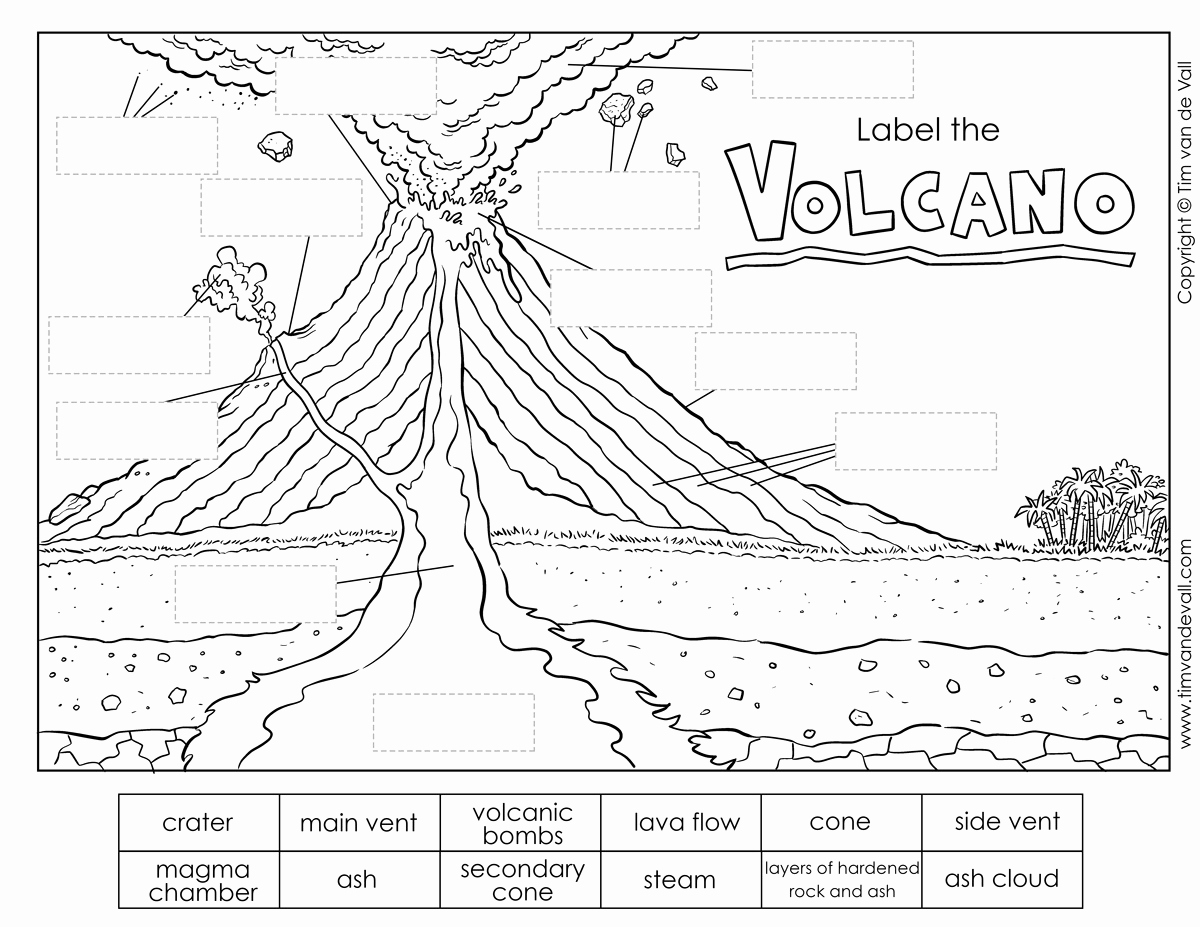 Volcano Worksheet for Kids Best Of Volcano Diagram Label the Volcano Worksheet for Kids
