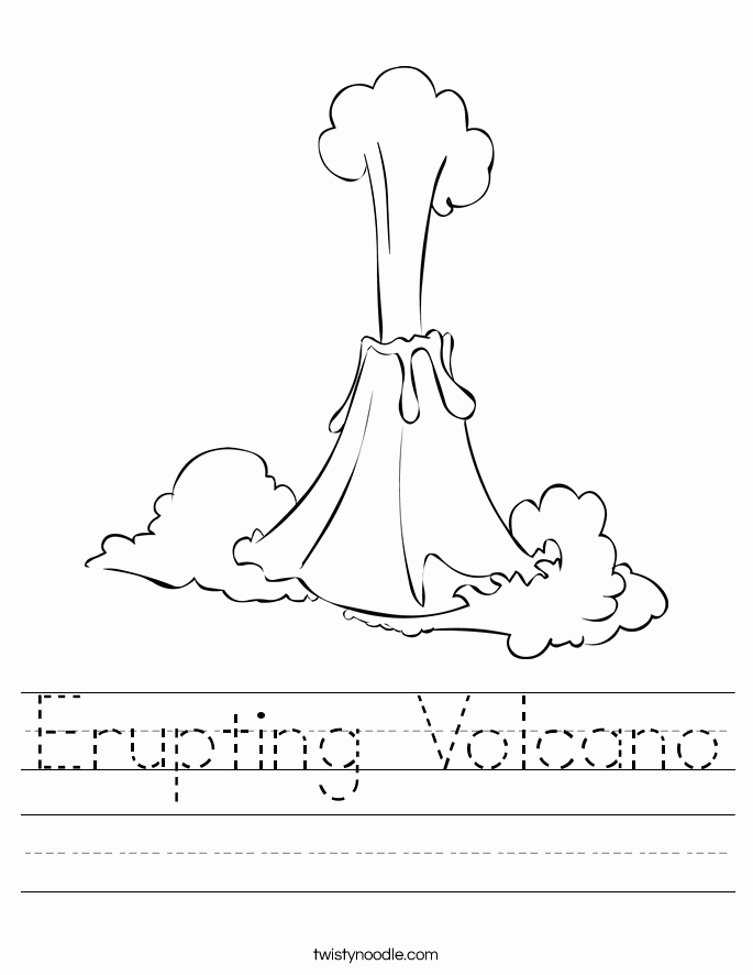 Volcano Worksheet for Kids Elegant Erupting Volcano Worksheet Twisty Noodle