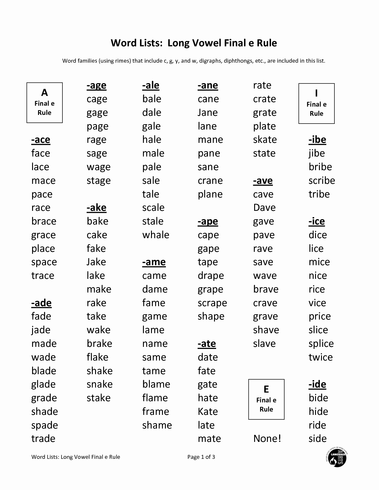 Vowel Consonant E Worksheets Awesome 9 Best Of Vowel Consonant E Words Worksheets Long
