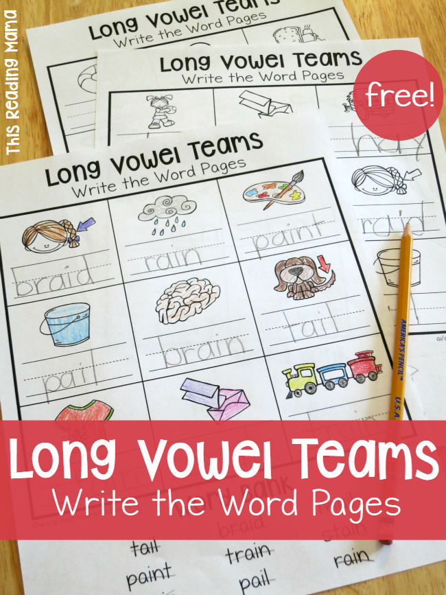 Vowel Team Ea Worksheets Elegant Long Vowel Teams Worksheets Write the Word Pages This