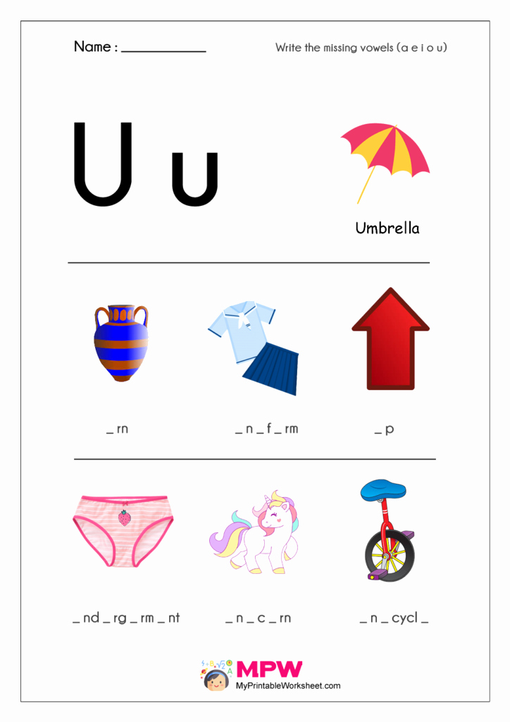 Vowel Worksheets for Kindergarten Beautiful Missing Vowels Worksheets A E I O U Vowels Worksheets for