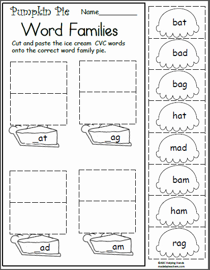 Word Family Worksheet Kindergarten Lovely Free November Worksheets for Kindergarten Short A Word