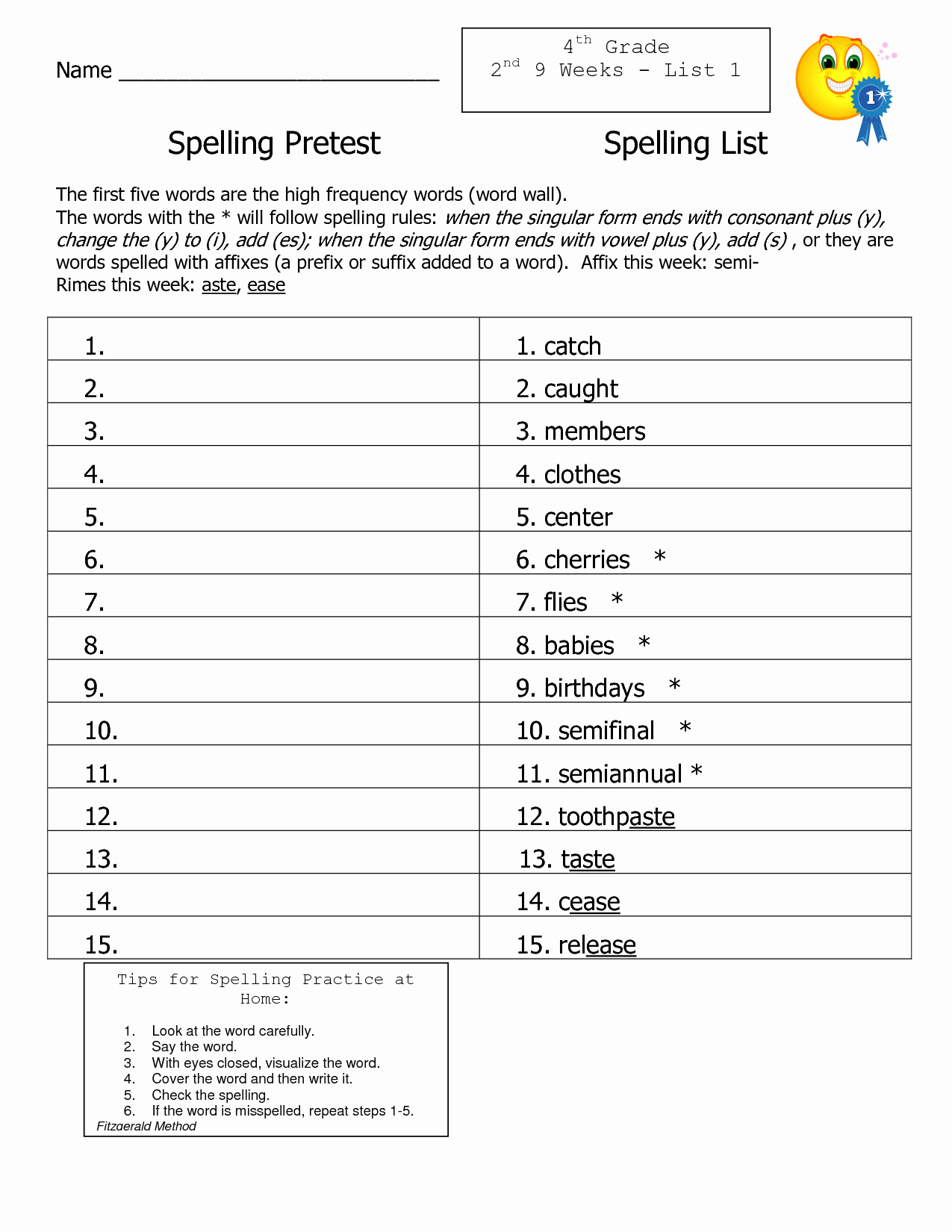 Word form Worksheets 4th Grade Awesome 13 Best Of Spelling List Worksheets 4th Grade