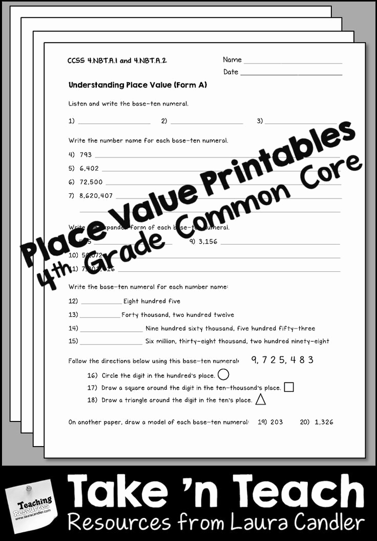 Word form Worksheets 4th Grade Beautiful Place Value Worksheets 4th Grade Mon Core