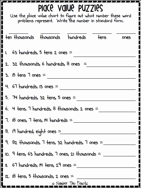 Word form Worksheets 4th Grade Inspirational Place Value Word to Standard form