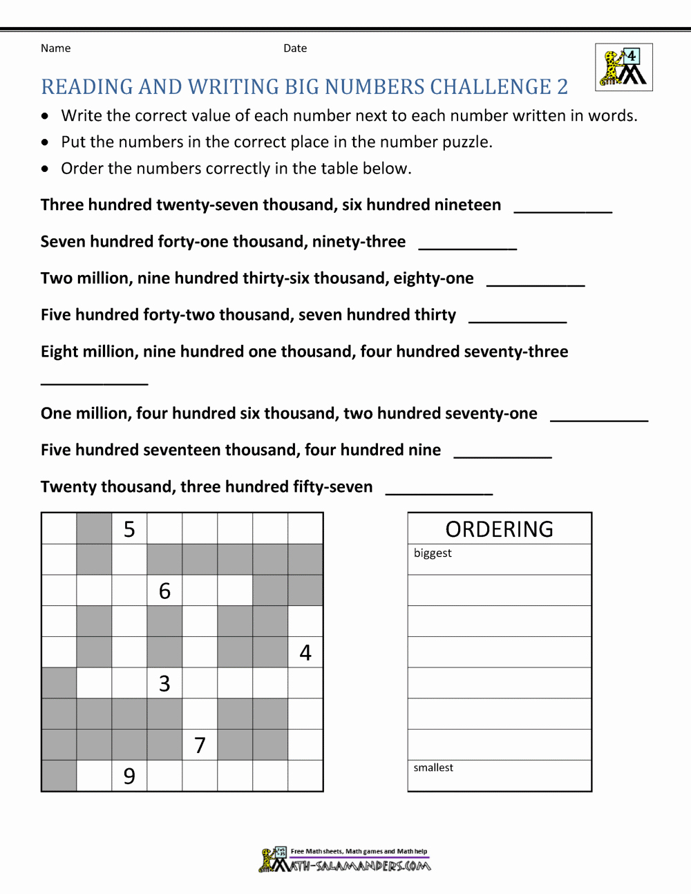 Word form Worksheets 4th Grade Lovely 4th Grade Math Worksheets Reading Writing and Rounding