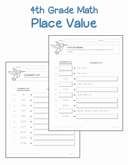 Word form Worksheets 4th Grade New 4th Grade Place Value Worksheets Printables &amp; Worksheets