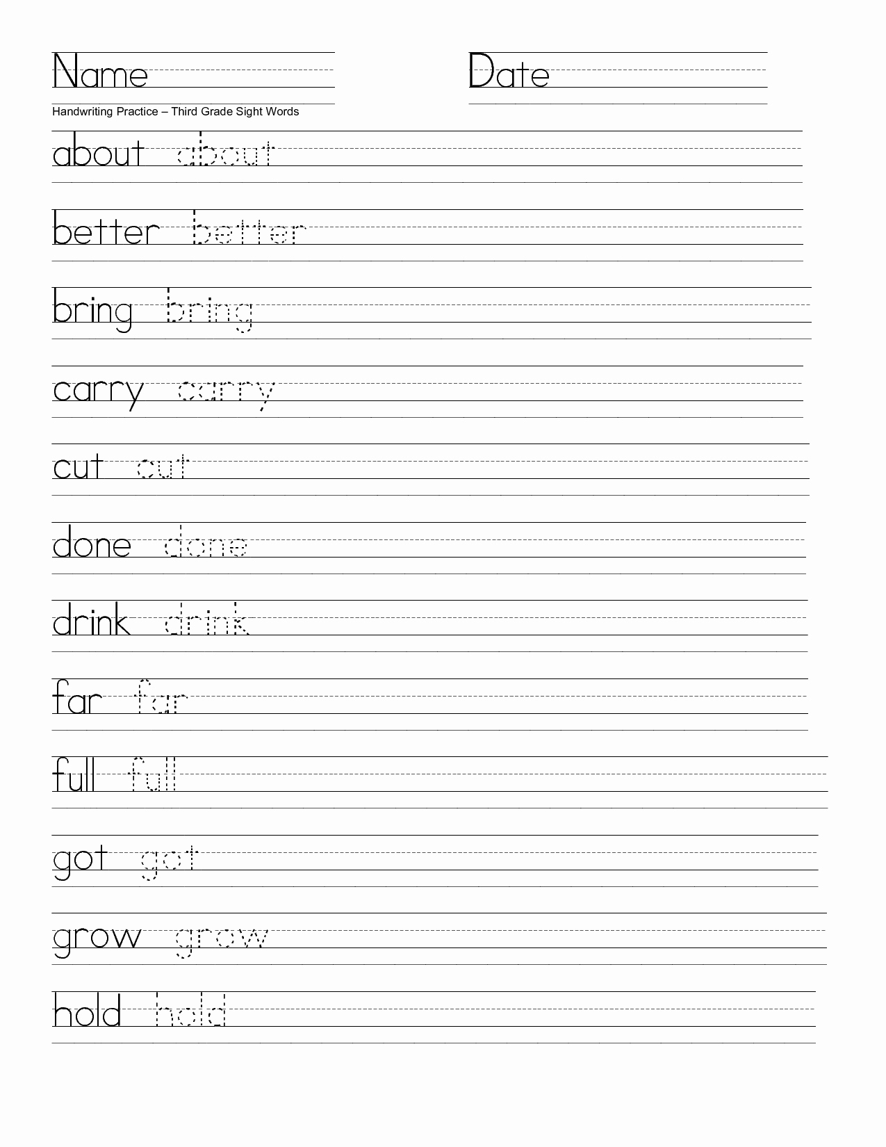 Worksheets for First Grade Writing Beautiful 12 Best Of First Grade Handwriting Practice