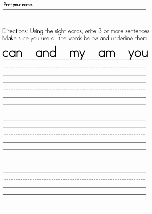 Worksheets for First Grade Writing Beautiful First Grade Sight Word Worksheets