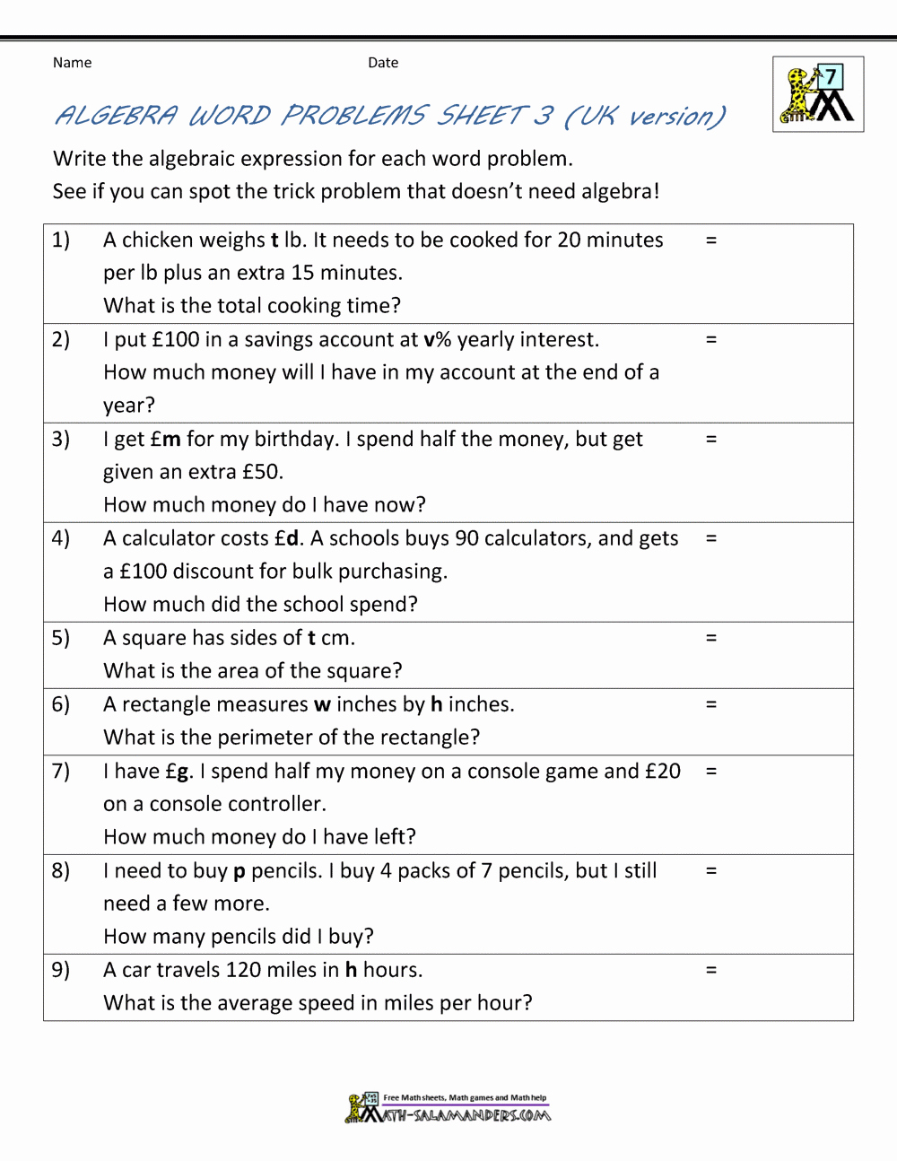 Writing Numerical Expressions Worksheets Fresh Writing Algebraic Expressions Worksheet Pdf — Db Excel