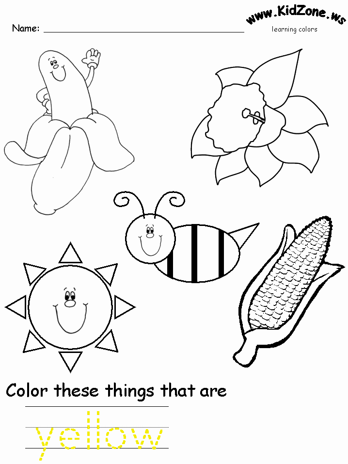 Yellow Worksheets for Preschool Awesome Yellow