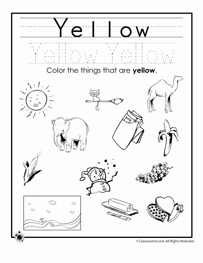 Yellow Worksheets for Preschool Fresh Color Yellow Worksheet