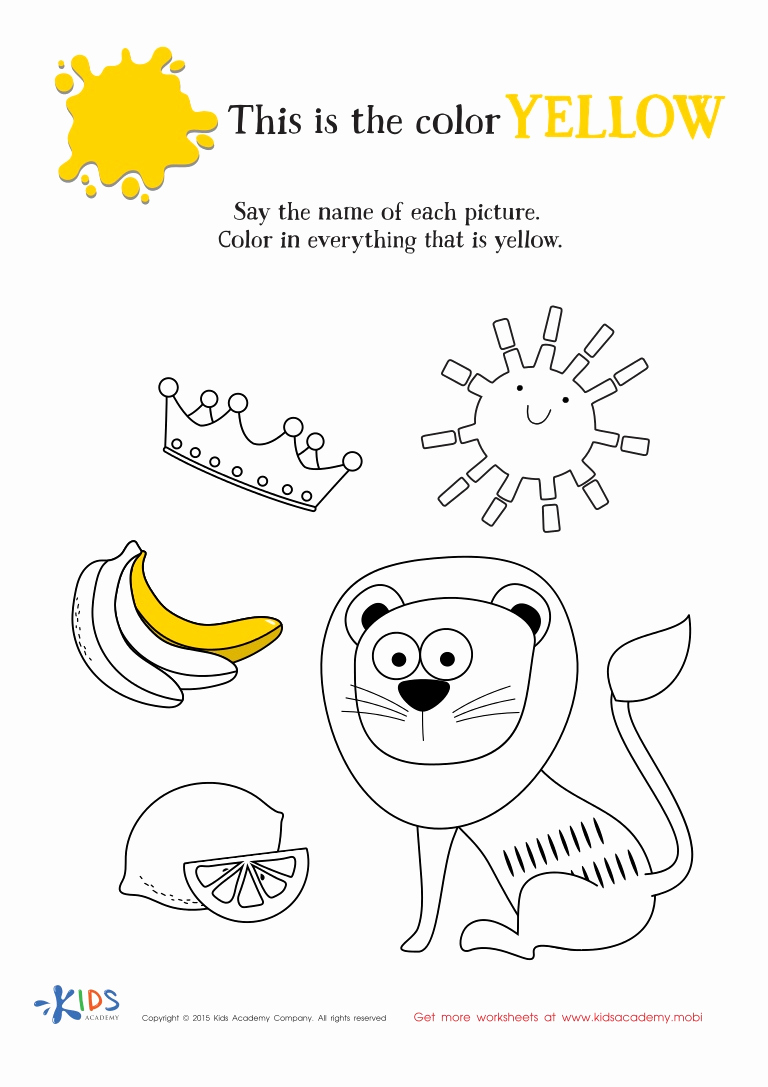 Yellow Worksheets for Preschool Lovely Learning Color Yellow for Preschool and Kindergarten